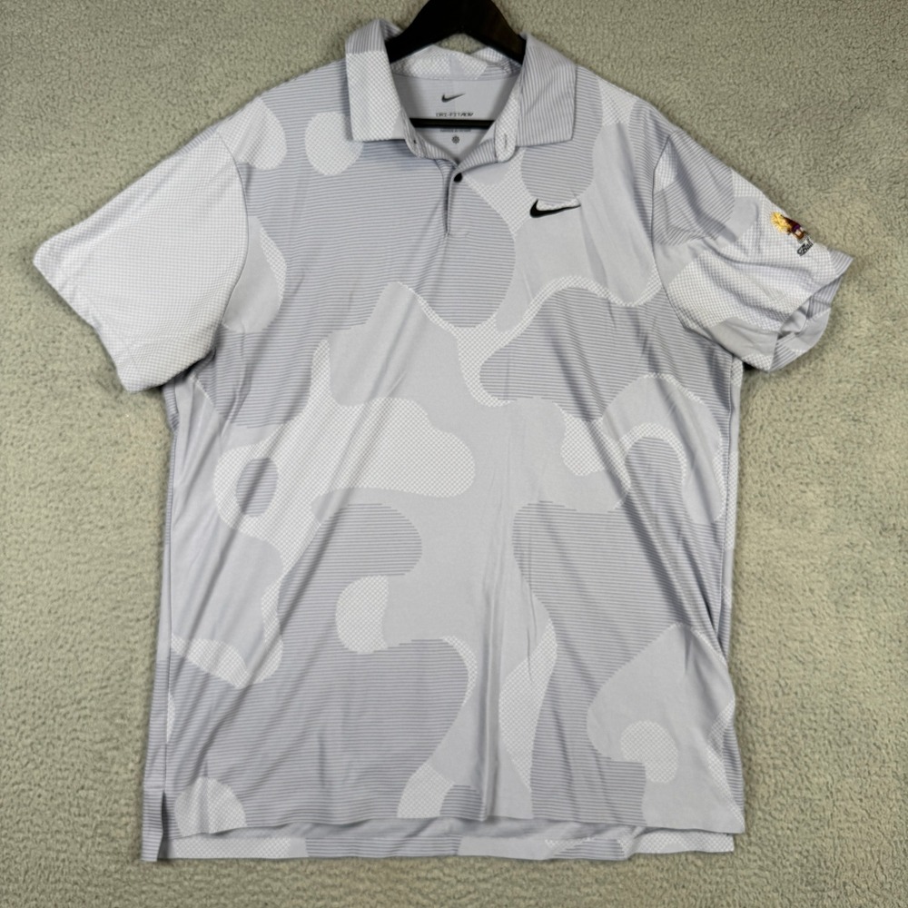 Nike ADV Tour Polo Indigo Haze Size XL Camo Golf Shirt Performance Bali Hai LOGO